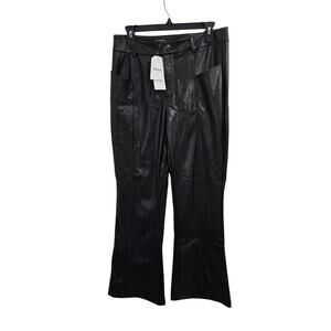 NWT! Viligo Faux Leather Womens High Waisted Flare Pants. Size Large.
